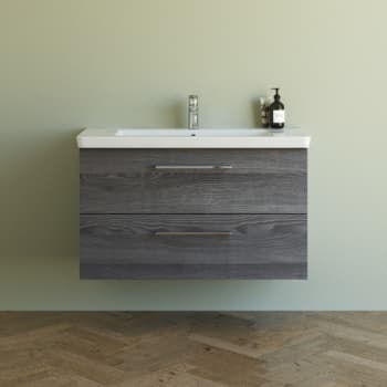[780939357] Dansani 102,7 cm møbelpk. Mido 2sk. vask LARGHETTO, pinegrey
