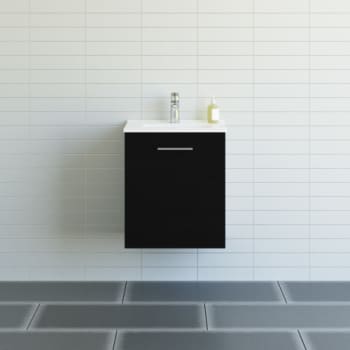 [780939421] Dansani 51 cm sæt Mido med 1 låge (højre), Amber Mini vask, sort