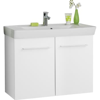 [781382030] Dansani møbel 80x57,6x35 cm m/låger i hvid højglans - uden vask
