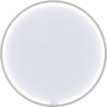 [781498370] Dansani Rammespejl "Moon" ø75 cm, hvid mat, lysstyring