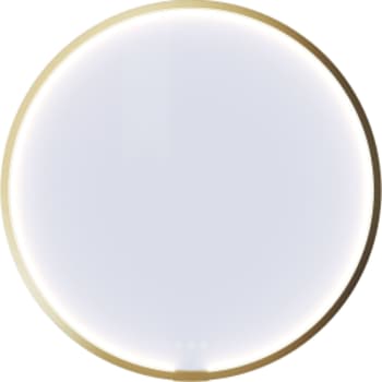 [781498375] Dansani Rammespejl Moon ø75 cm, børstet messing, lysstyring