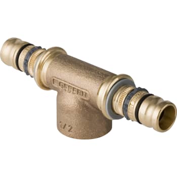 [087512617] 16 mm x 1/2" Geberit Mepla T-stykke med indvendig RG, rødgods