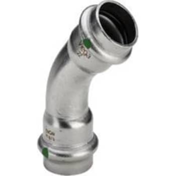 [035712018] 18 mm Bøjning Sanpress Inox 45° muffe/muffe