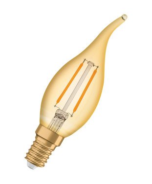 [5657033470] OSRAM Vintage 1906 LED kerte vindstød 1,5W/825 (13W) E14 guld