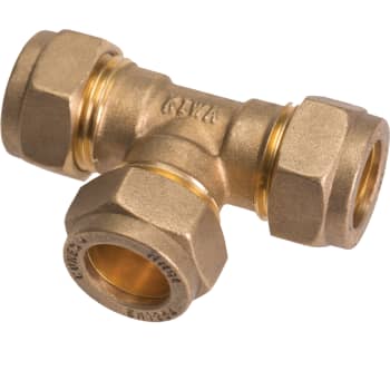 [044030115] Conex 15mm kompression tee   godkendt til pex og kobber
