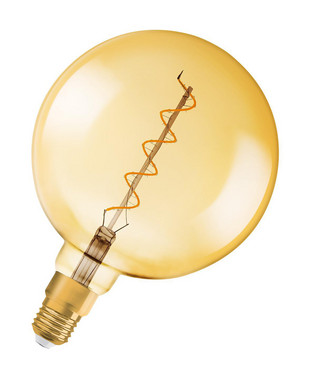 [5657034673] OSRAM Vintage 1906 stor globe spiral 5W/820 E27 guuld dæmpbar