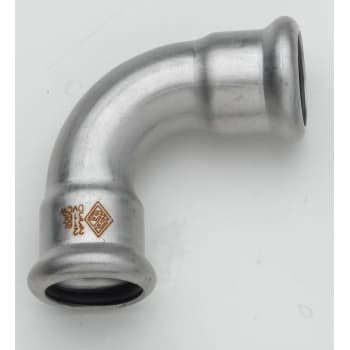 [034802142] 42 mm TURBO Inox bøjning 90G. muffe/muffe