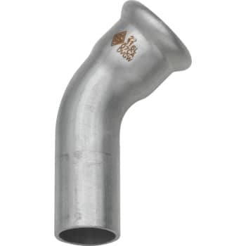 [034811115] 15 mm TURBO Inox bøjning 45G. muffe/nippel