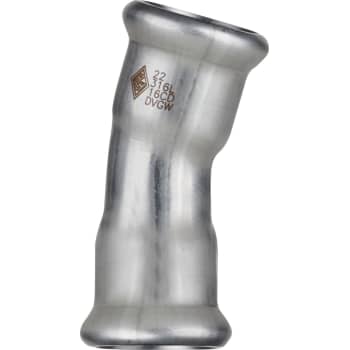 [034819208] 108 mm TURBO Inox bøjning 15G. muffe/muffe