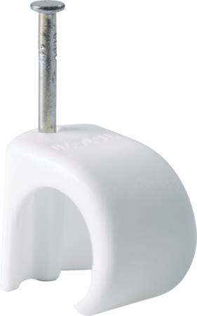 [0839106638] Kabelclips til 5-7mm kabel 20mm søm hvid - 100 stk.