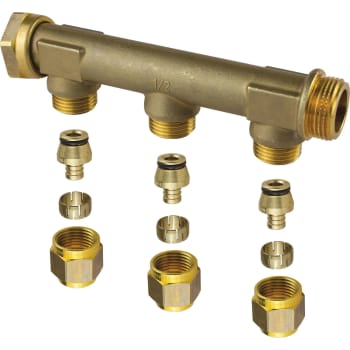 [046245115] Uponor Aqua PLUS fordelerrør WTR PEX DR 3/4"MT/SN 3X15 c/c50mm