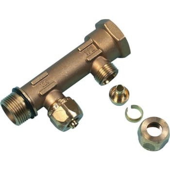 [046280115] Uponor Aqua PLUS fordelerrør PEX WTR DR G3/4"MT/FT 2X15 c/c50mm