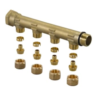 [046282115] Uponor Aqua PLUS fordelerrør PEX WTR DR G3/4"MT/FT 4X15 c/c50mm
