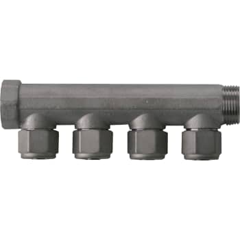 [046895404] 3/4" x 15 mm 4-grens CC 35 fordelerrør messing TEA belægning m/kobl.
