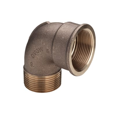 [048092306] 3/4" Vinkel 90° muffe/nippel Rødgods Silicium Bronze