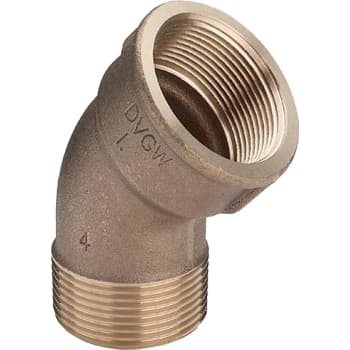 [048121308] 1" Vinkel 45° muffe/nippel Rødgods Silicium Bronze