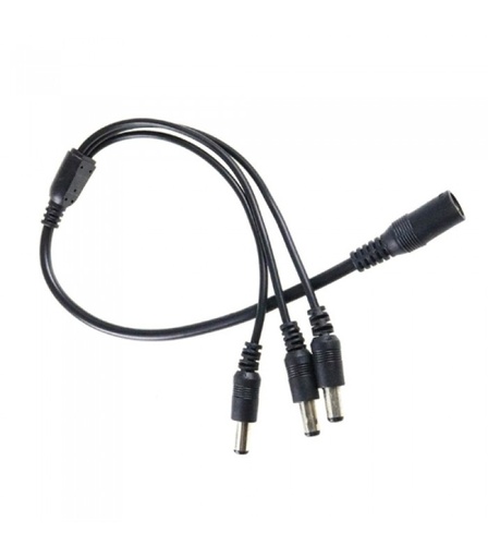 [3331] DC kabel 3-vejs splitter - 5V-48V, sort