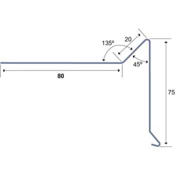 [276975480] Vindskede 75x80x1000mm. 90° Svækket begge ender.