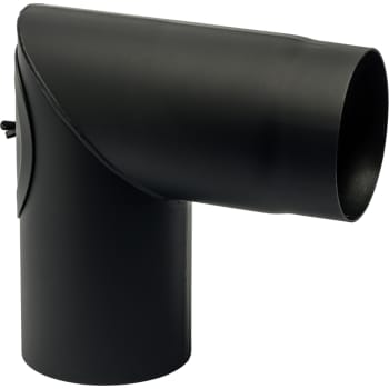 [318418150] 150 mm Metalbestos Sorte røgrør knærør 90° med renseklap