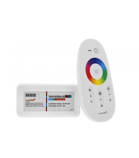 [381] RGB controller med fjernbetjening - 12V / 24V, RF trådløs, 220W