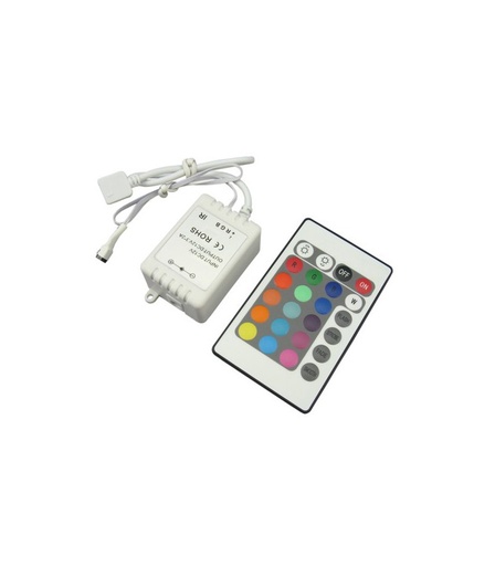 [251] RGB kontroller med fjernbetjening - 12V, infrarød, 60W