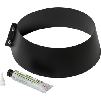 [317641251] Metalbestos skorsten uØ 250mm krave til inddækning, sort, lim inkluderet.