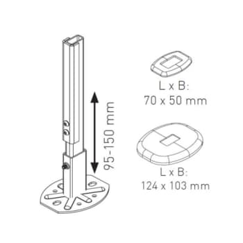 [323492809] Panelradiatorben lavt (95 - 150mm), 1 stk. Inkl. rosetter.