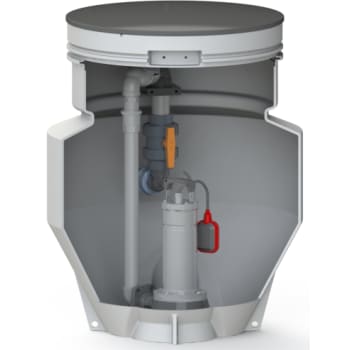 [391385082-1596] Grundfos 600 x 1000 x 50 mm skurvognsbrønd t/sort m/APG.40.10.A1