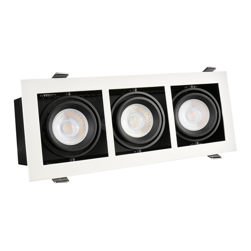 [SLIP002013] LED Triple Downlight 230V GU10 - Hvid