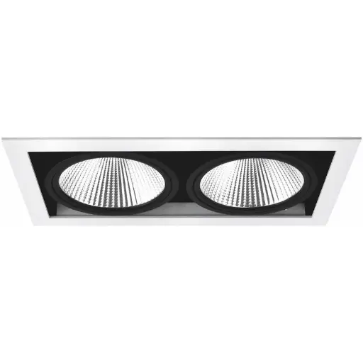[9974550] DOWNLIGHT LED, 2X10W, HVID/SORT, IP21