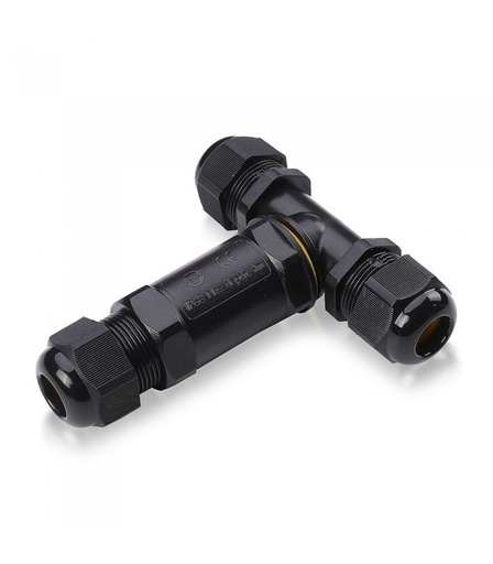 [2839] Vandtæt T-kabelsamler IP68 - sort