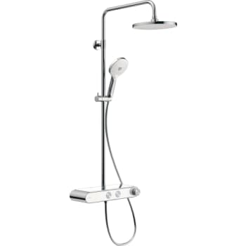[722647834] Duravit MinusFlow termostatisk Shower System med hylde, Krom|Hvid højglans