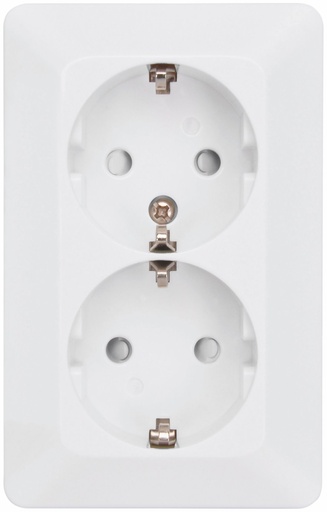 [1893411] Stikkontakt dobbelt med schuko i hvid