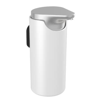 [774683015] Sæbedispenser, børstet stål/hvid