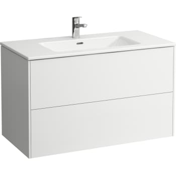 [782206250] LAUFEN BASE Møbelpakke:  100 Cm Pro S Slim  2 Skuffer, Hvid