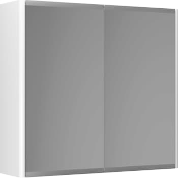 [784426230] Graphic Spejlskab 60x55x16 cm hvid dobbeltsidet spejl 2 hylder