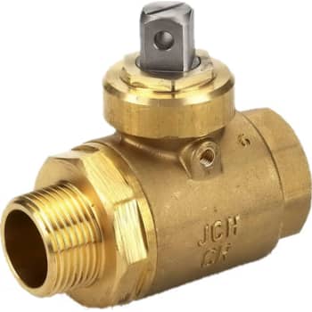 [745511206] JCH 3/4" kuglehane med muffe og nippel, fuldt gennemløb og dræn, 16 mm top