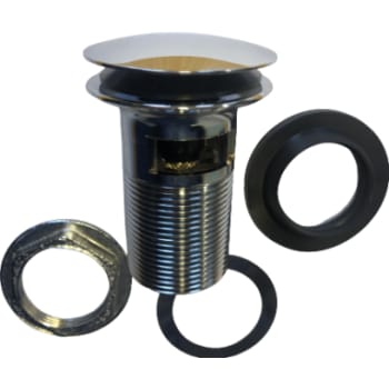 [747098510] 1.1/4" push-up bundventil med overløb krom