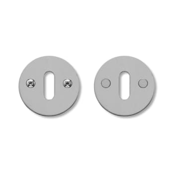 [930122129] nøgleskilt massiv m/skr. l18 massiv roset ø50x2mm