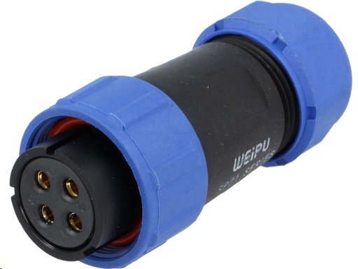 [H28269] Rundstik, SP21 - 4pol hun, til Ø4-7mm kabel, lodde (IP68)