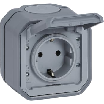 [8717405165] PLEXO55 komplet Schuko stikkontakt autoterminal 16A 2M grå