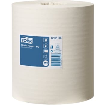 [881890835] Tork håndklæderulle 120145 M2, m/centertræk, 1-lags, hvid, 300 m