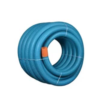 [197024105] Wavin 75/65 mm PVC-drænrør med 2,5 x 5 mm slids, 50 m, blå