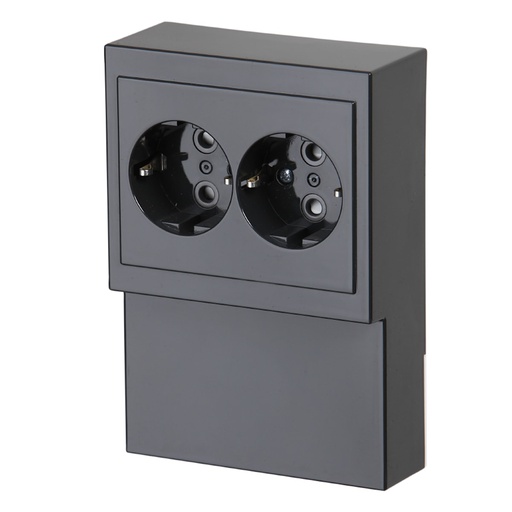 [2117003901] Panelstikkontakt Schuko dobbelt 16A antracit
