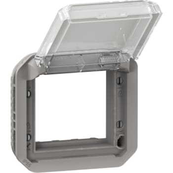 [8717405330] PLEXO 55  IP55 Mosaic adaptor 2 modul grå, transparent klaplåg