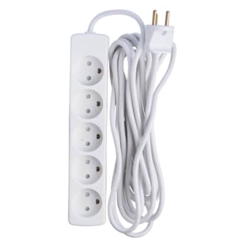 [6228234982] 5-Stikdåse M/J og 1,5mtr ledning, hvid