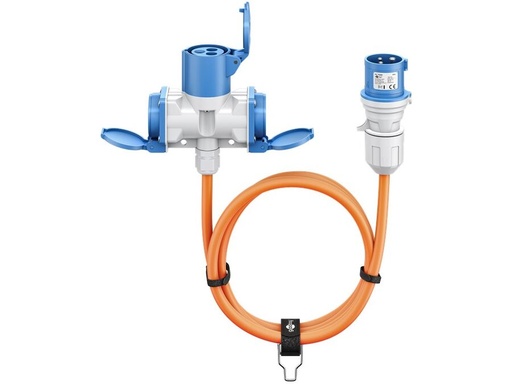 [H65008] CEE adapterkabel - 3P han til 3P hun + 2 x Jord (5m)