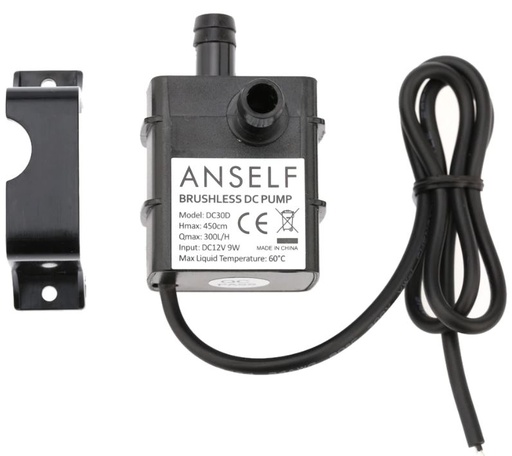 [H47447] Mini vandpumpe - 12Vdc / 9W (Hmaks.:450cm, Qmaks.:300L/t)