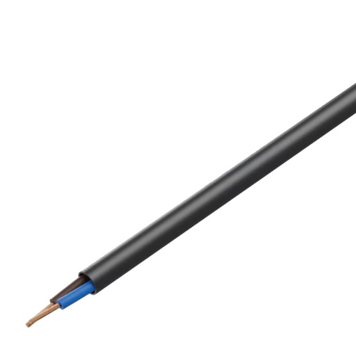 [H65059] Gummikabel - H05RN-F, 2x1mm² Ø7,3mm, Sort (metervare)