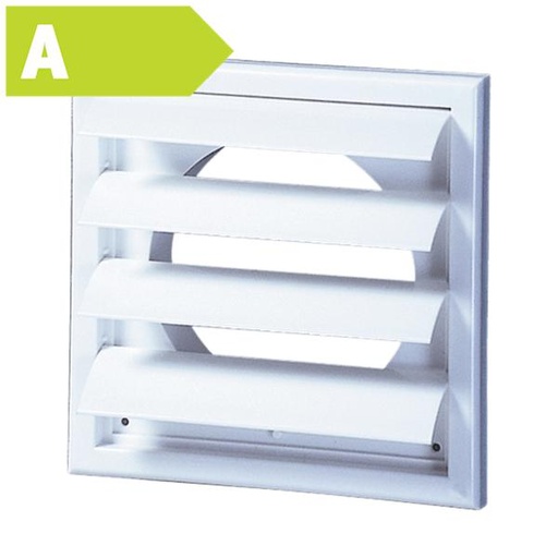 [1978010105] Lamelventil 188x188 mm Ø123 mm, hvid, type 71.5